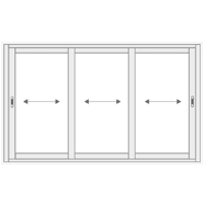 Aluminium Sliding Doors with 3 Panels