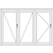 uPVC Folding Doors with 3 Panels