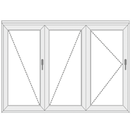Wooden Folding Doors with 3 Panels