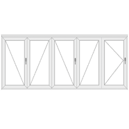 Wooden Folding Doors with 5 Panels